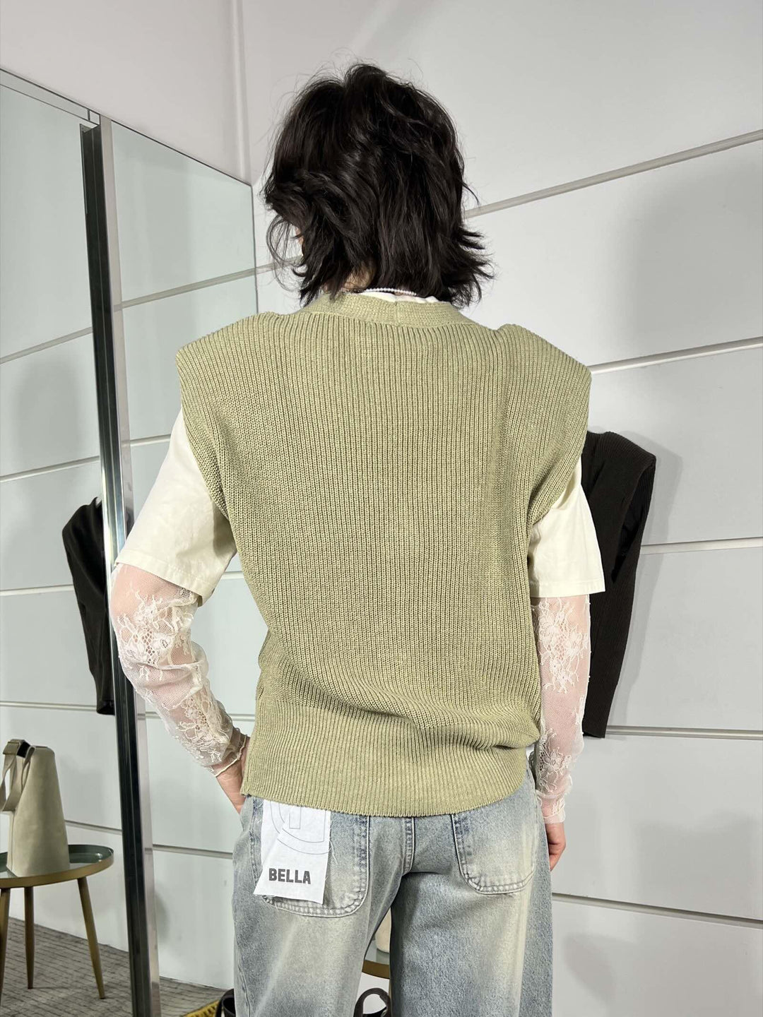 gilet con bottone a lato kaki LFP-Q008KAKI HAVE ONE