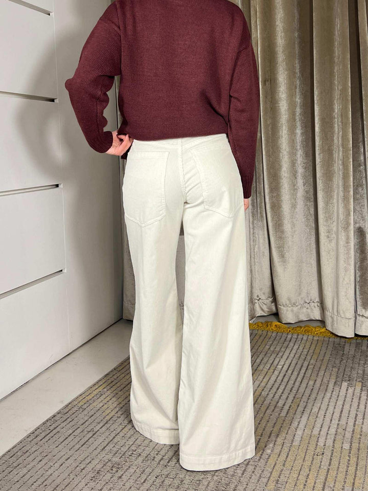 pantalonein velluto con tasca maxi burro 81187W8BURRO SUSY MIX