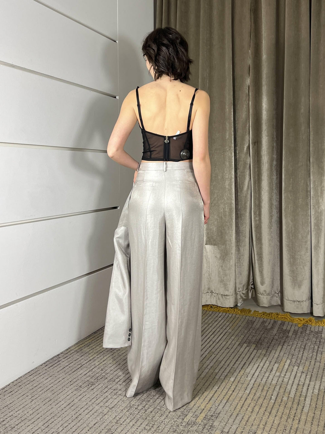 pantalone a palazzo grigio perla PGE-Q100PERLA HAVE ONE