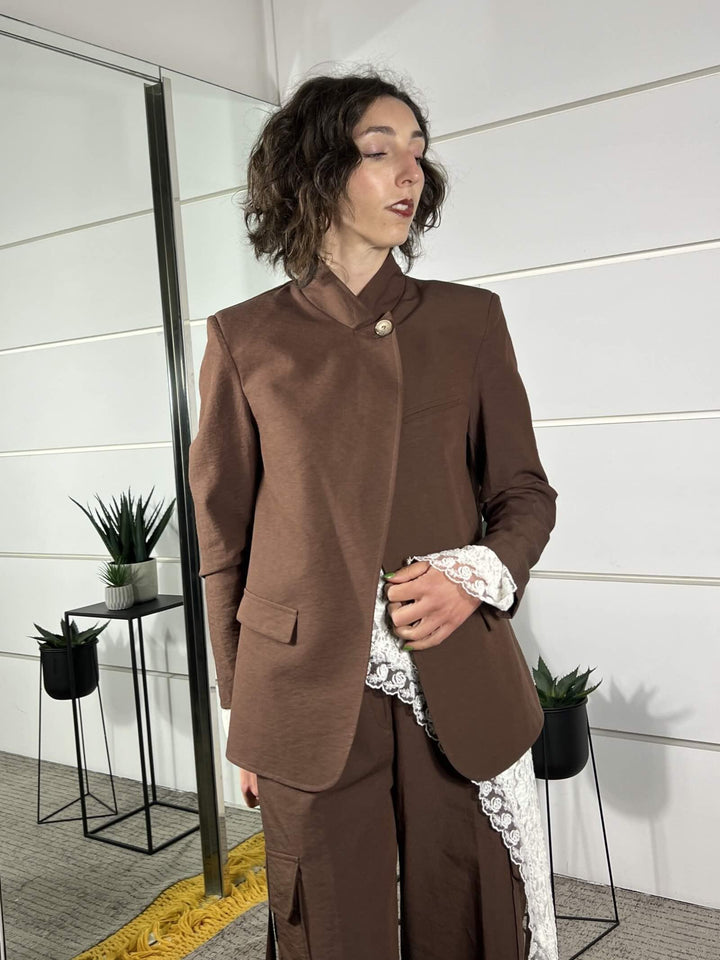 giacca coreana caffe viscosa e corone SM221ACAFFE SUSY MIX