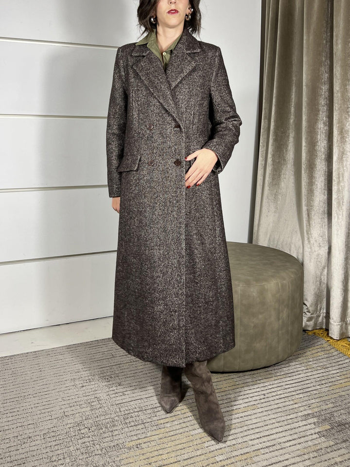 cappotto over lungo spinato moro K9990008U2866 IMPERIAL