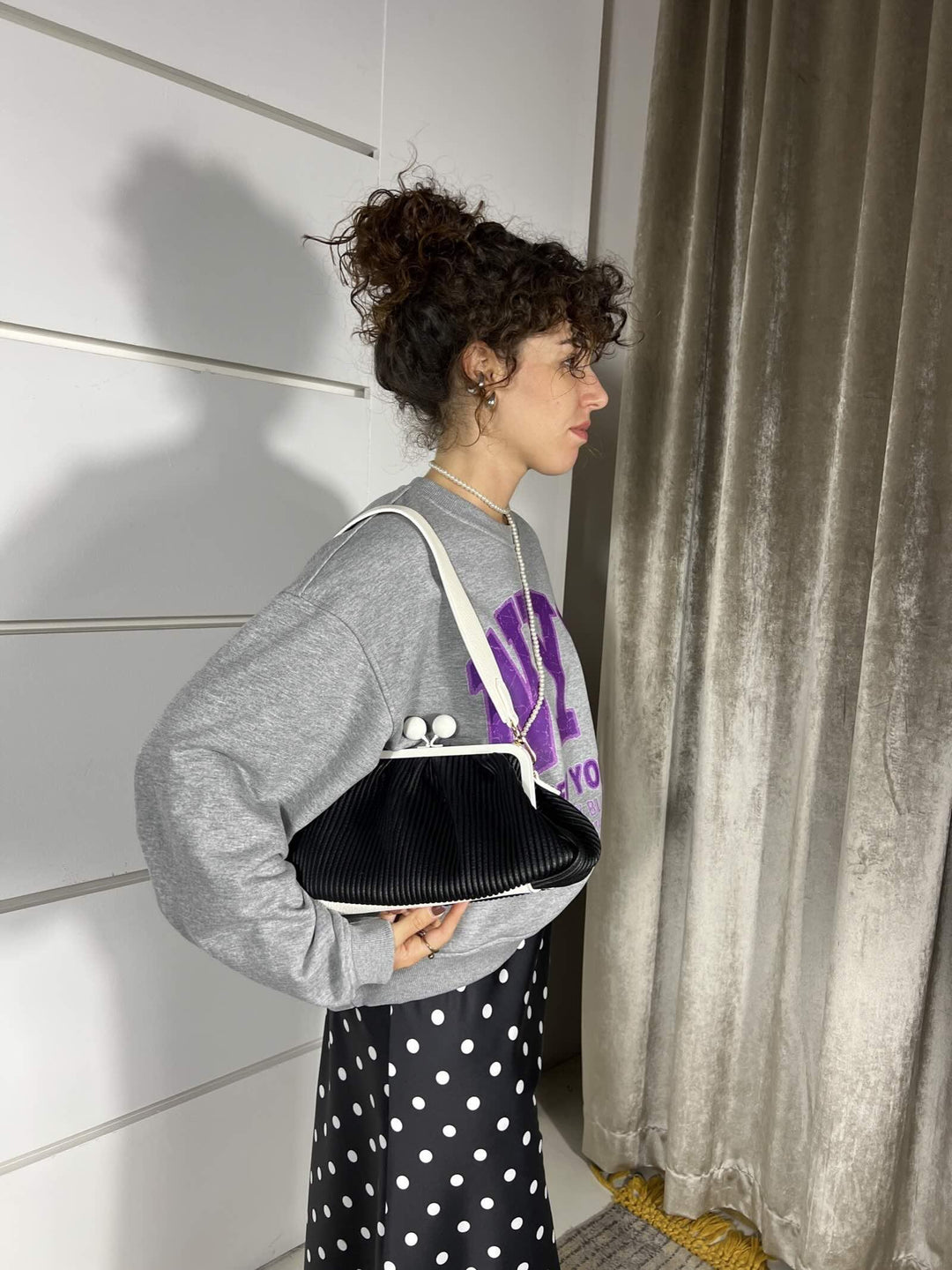 BORSA NERA A CLUTCH PIT0742BLACK FEMME CAFE SELECTION