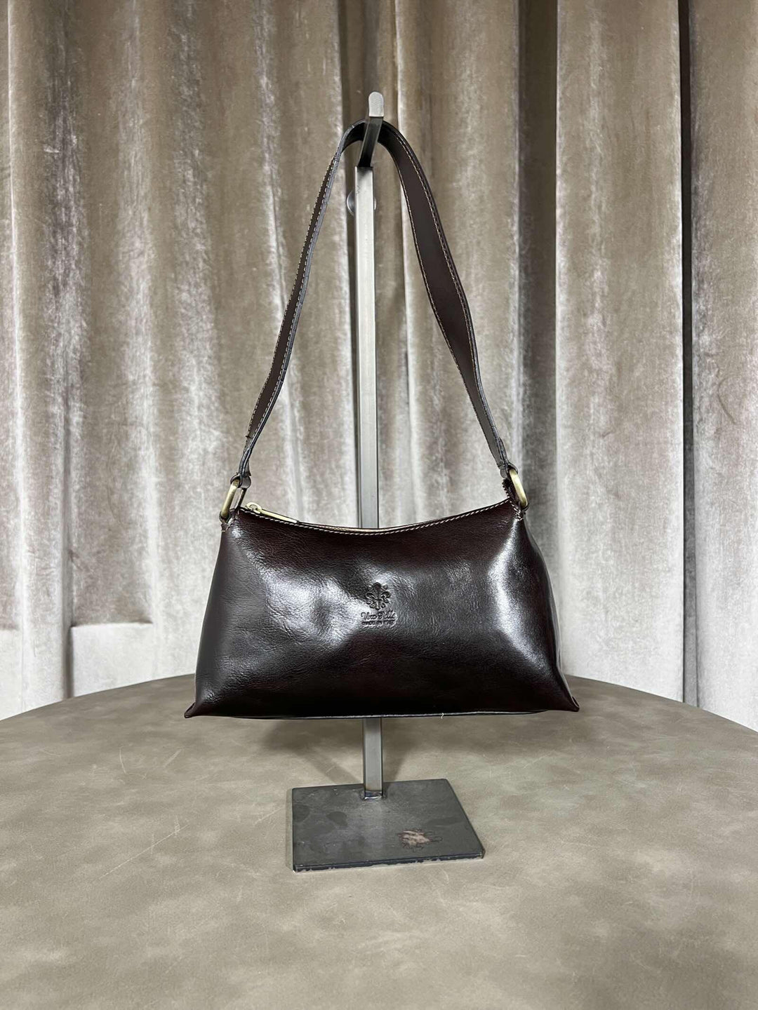 borsa in vera pelle moro a spalla con interno check 650432MORO FEMME CAFE SELECTION