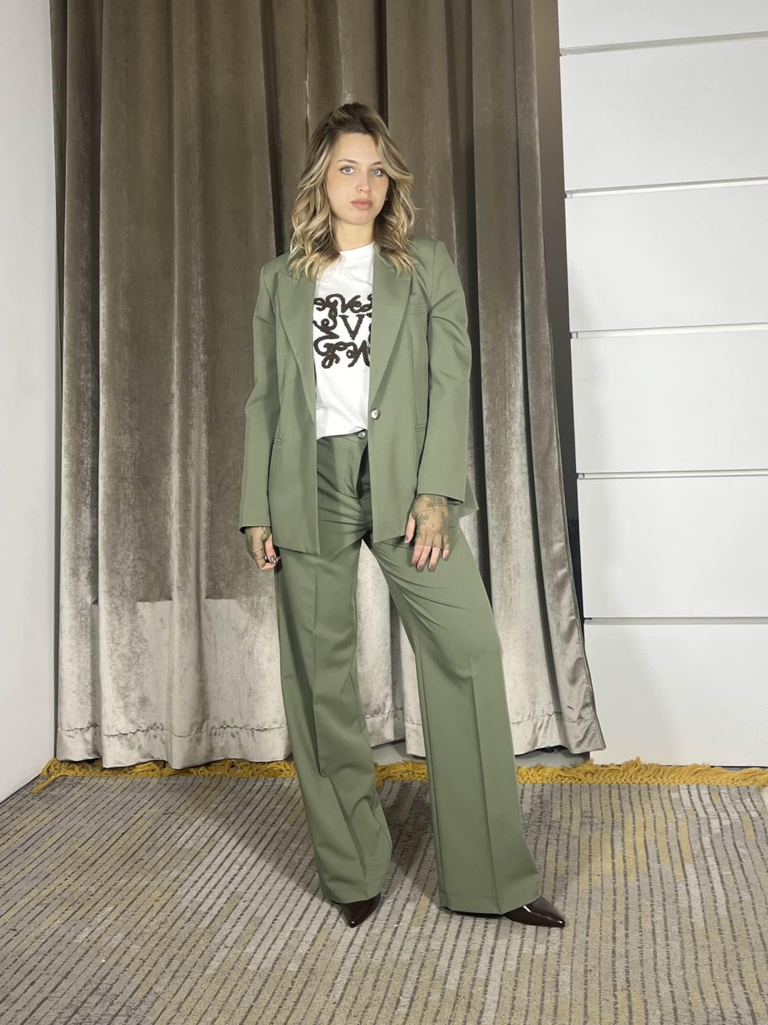 giacca regolare monopetto olio TAB0246OLIO VICOLO