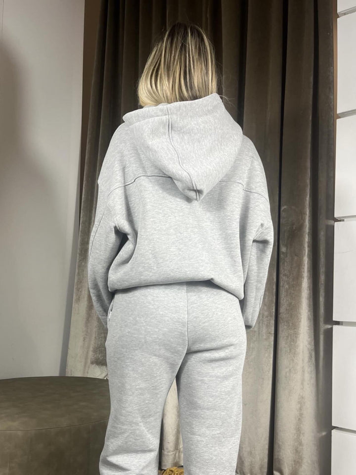 FELPA GRIGIA CON CAPPUCCIO FELPATA TF1859GRIGIO VICOLO