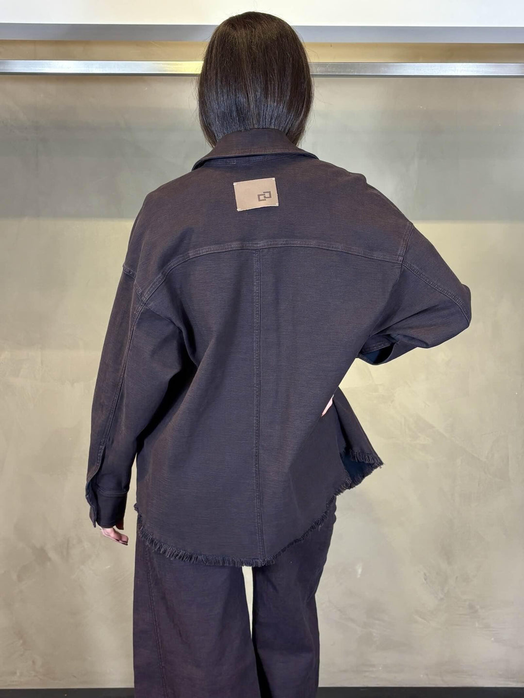 camicia in denim over caffe ENOT4509 CARLA G. JEANS