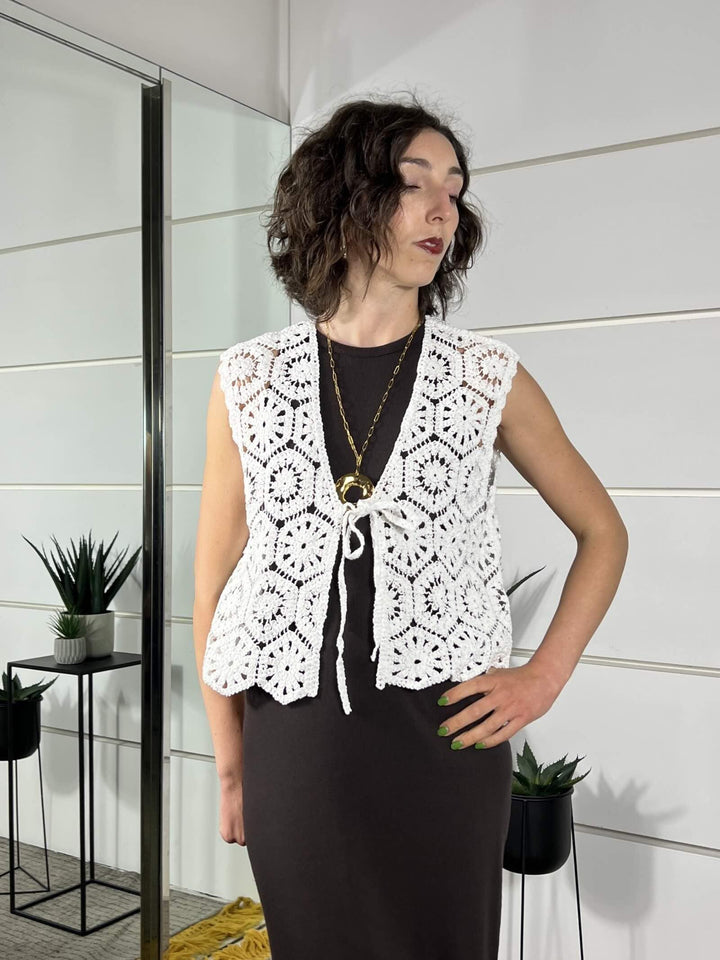 gilet crochet bianco 2638017BIANCO SUSY MIX