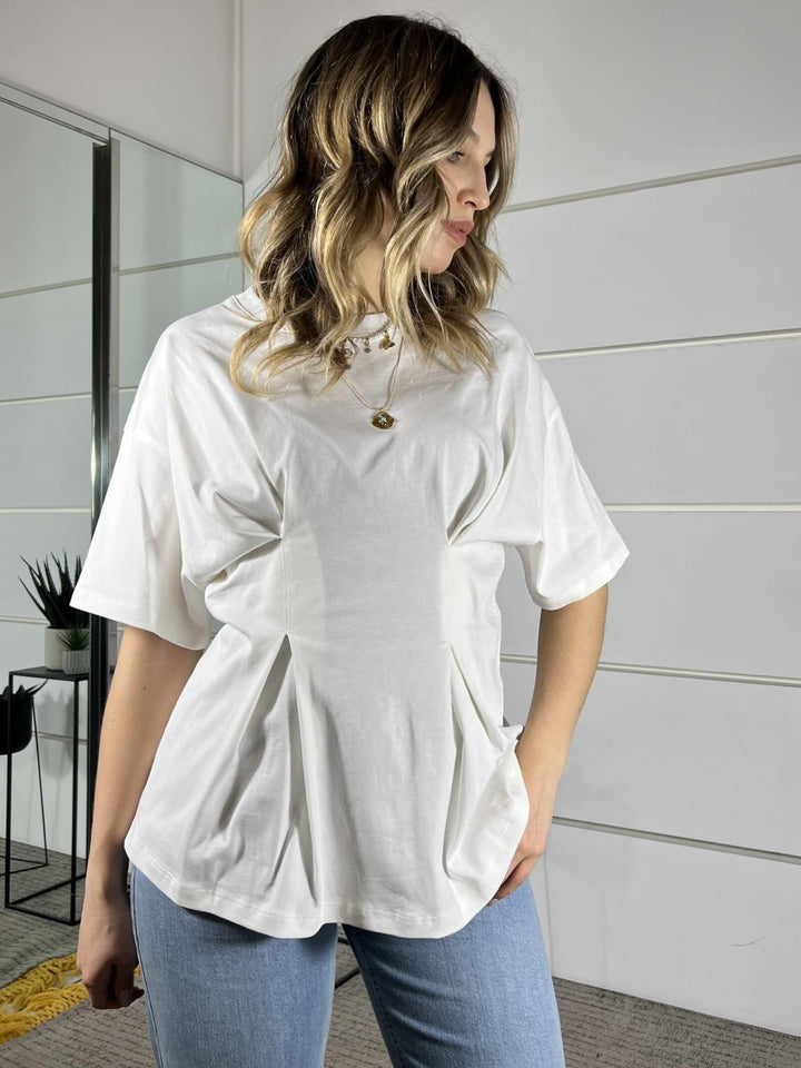 t-shirt bianca presa in vita UAB0020BIANCO VICOLO