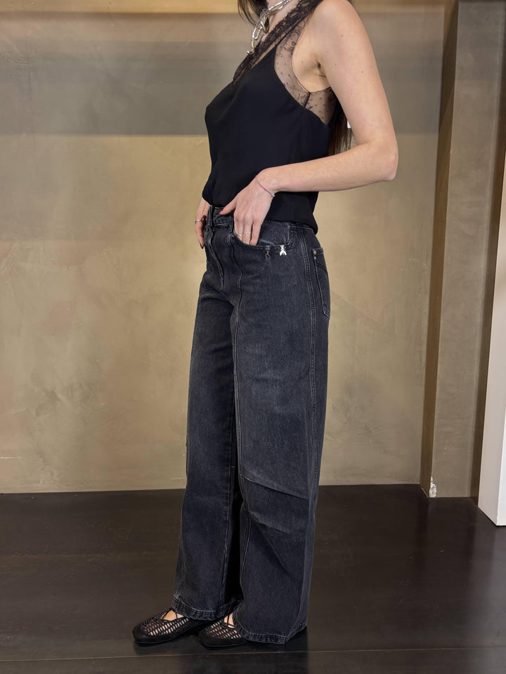 jeans ampi con pince al ginocchio neri 8P0773D1WZNK481 PATRIZIA PEPE PREVIEW