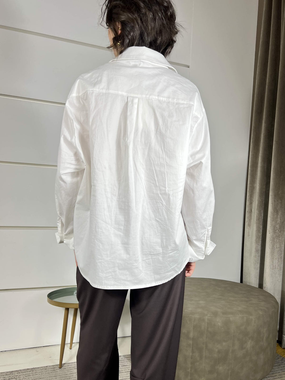 camicia over con tasca in cotone bianca CFW-P075BIANCO HAVE ONE