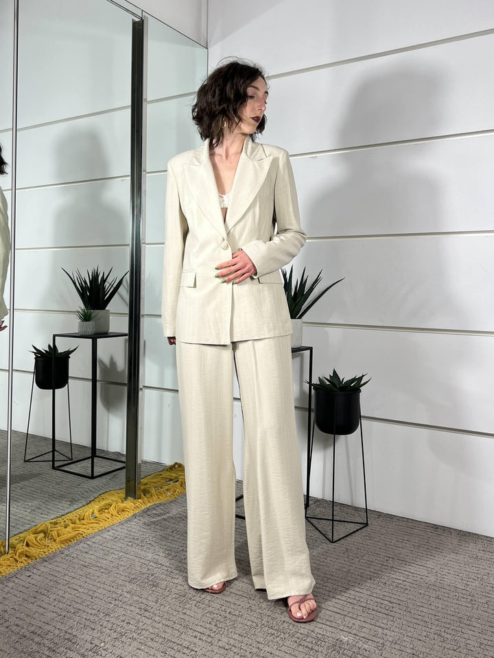 giacca gessta beige in viscosa SMXJ0055BEIGE SUSY MIX