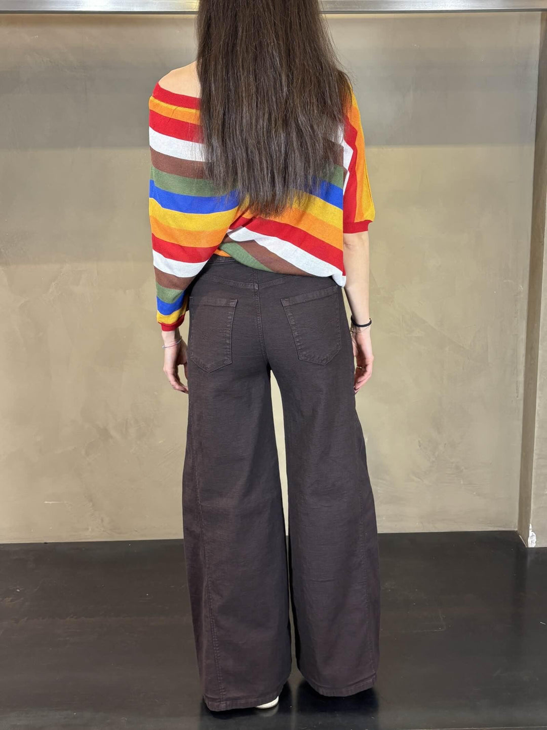 jeans palazzo caffè PILE4509 CARLA G. JEANS