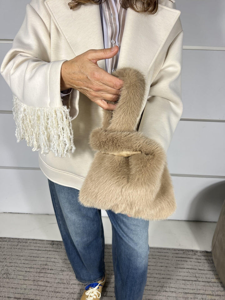 borsa a sacchetto in ecovisione beige XOAB3904 CARLA G. ACCESSORI