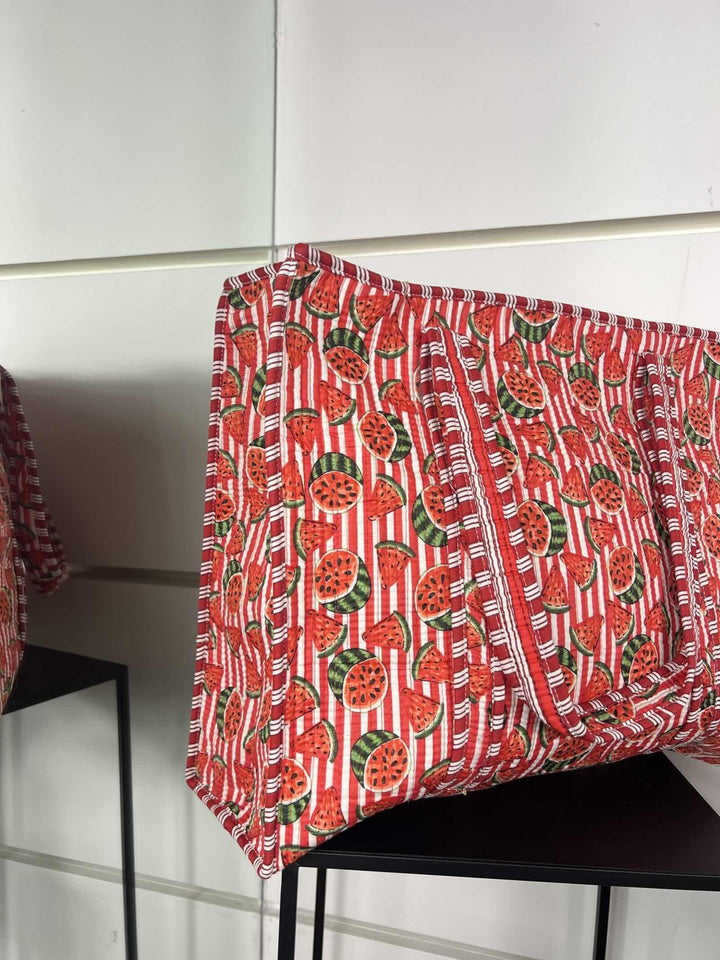 borsa in cotone con stampa anguria rossa CO-B0225ANGURIA/ROSSO FEMME CAFE SELECTION