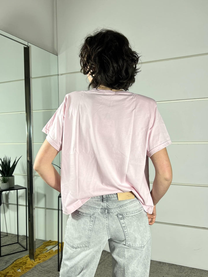 t-shirt girocollo con spalline TS26SGI40ROSA TWO WAY