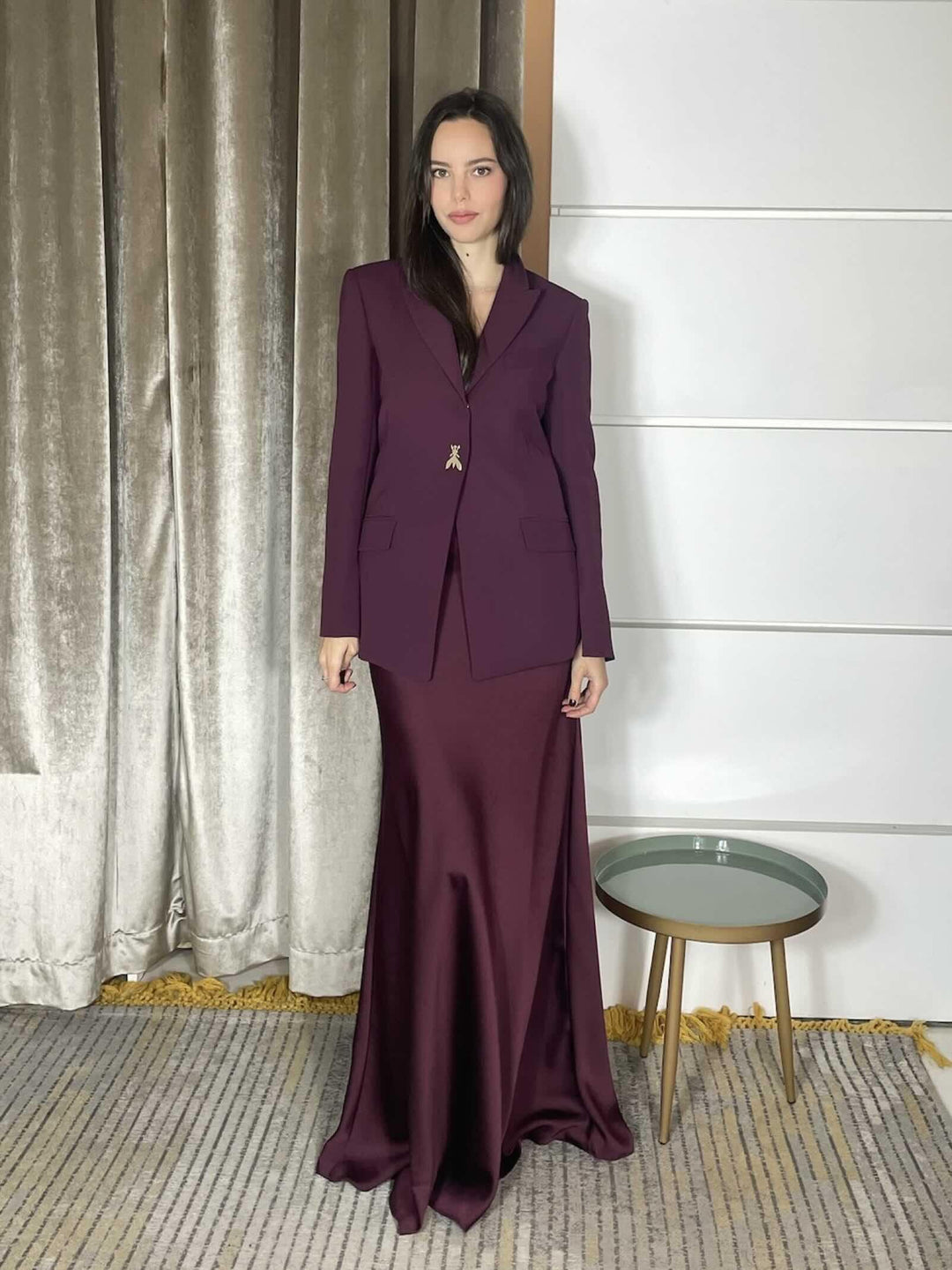 abito lungo a sirena bordeaux scuro 8A1565A563M536 PATRIZIA PEPE