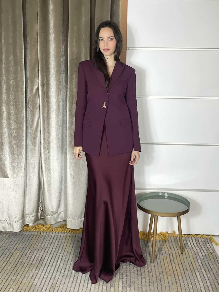 abito lungo a sirena bordeaux scuro 8A1565A563M536 PATRIZIA PEPE