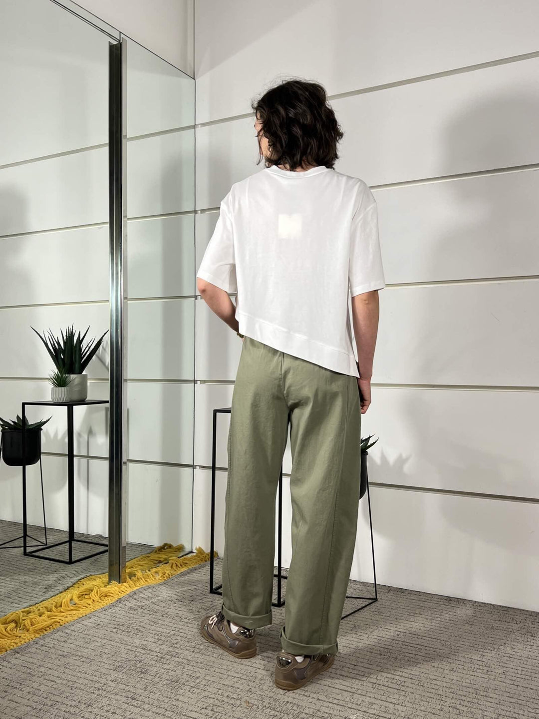 pantalone a ovetto con elastico nel retr verde militare 58300GLVERDE MILITARE SUSY MIX