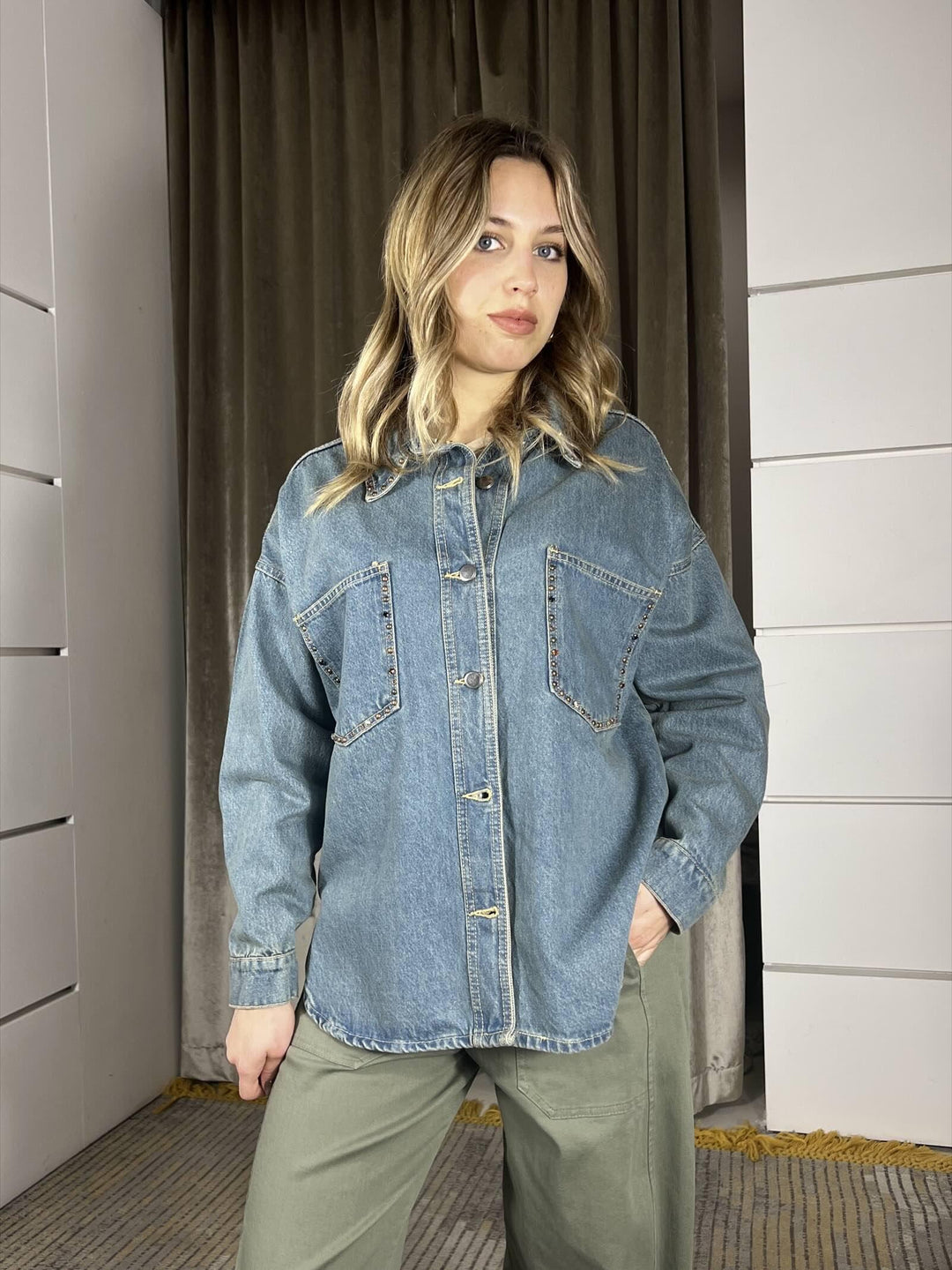 camicia denim con borchie  JSUSY84DENIM SUSY MIX