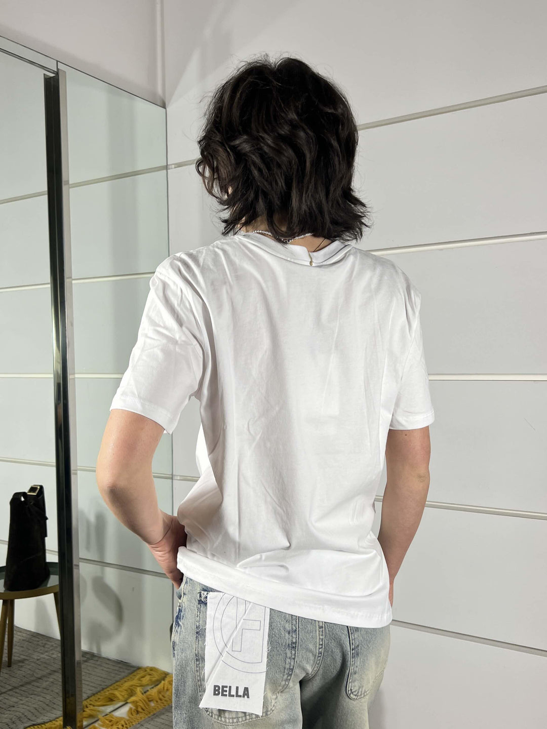t-shirt bianca con scritta "I MISS YOU" LD5276BIANCO LUMINA