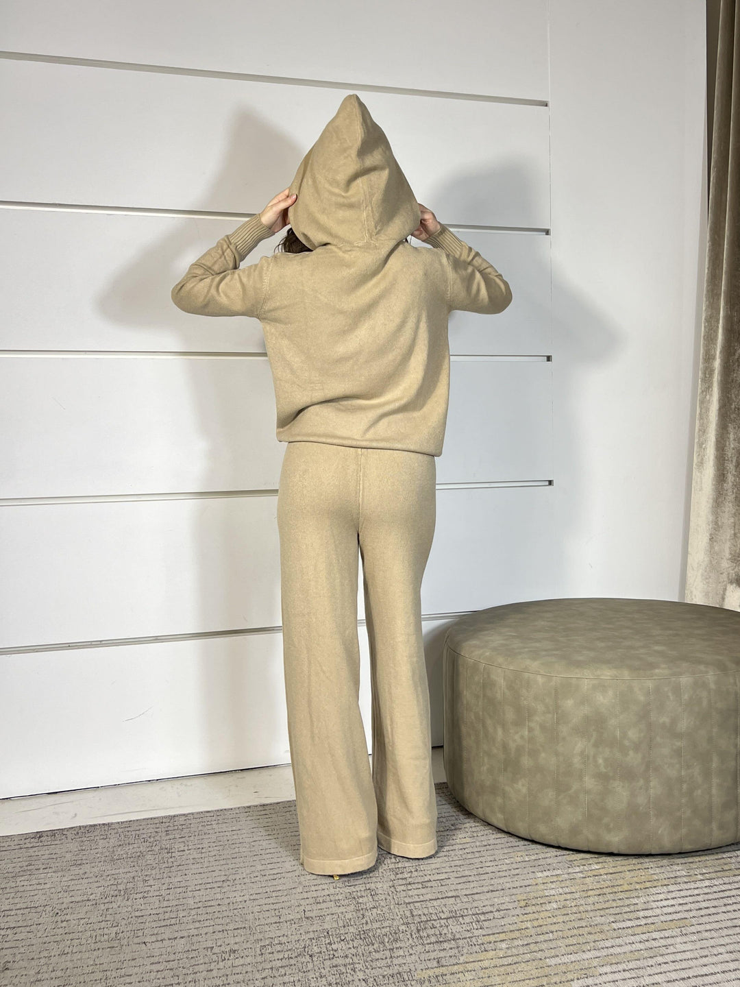 completo felpa con cappuccio e pantalone a palazzo fango LN871225FANGO SUSY MIX