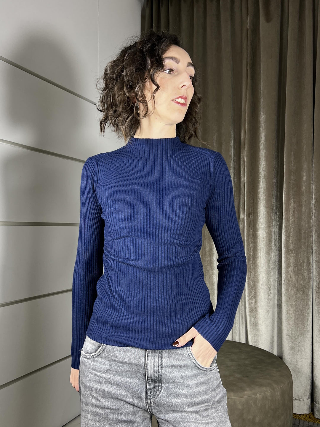 lupetto costina basico blu 250902BLU SUSY MIX