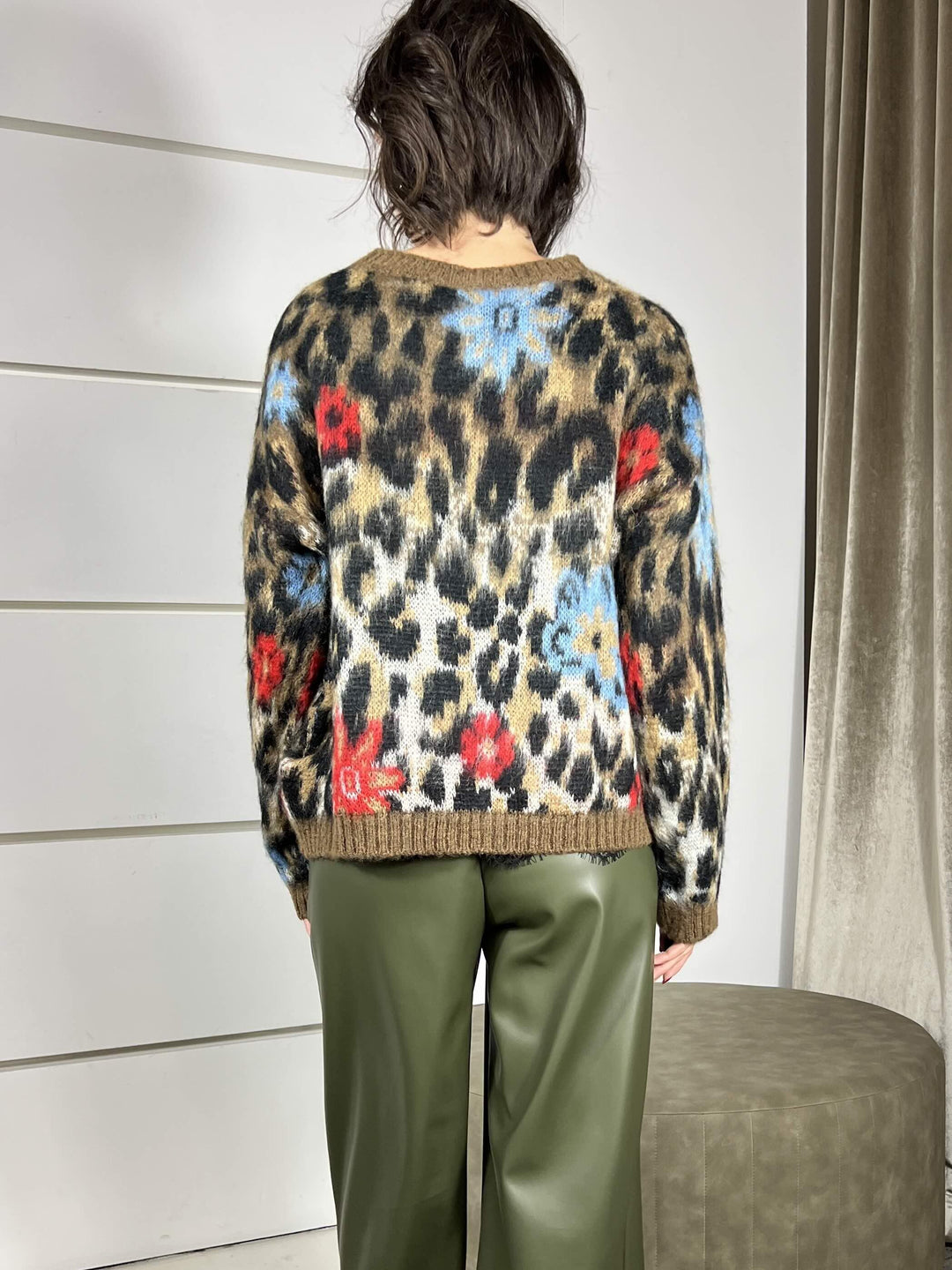 maglione maculato girocollo m. lana rosso D81221ROSSO TENSIONE IN