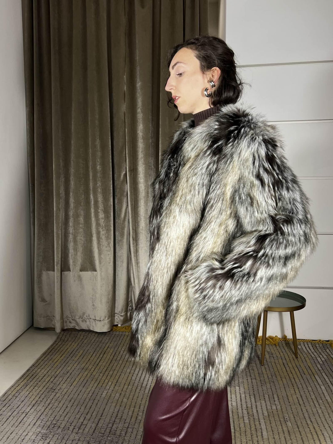 ecopeliccia over  pelo lungo tipo volpe argentat KCT-P018UNICA HAVE ONE