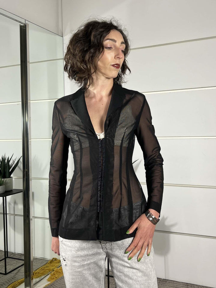 giacca sfiancata con gancetti stile corsetto nera JBO3LIR1900 IMPERIAL
