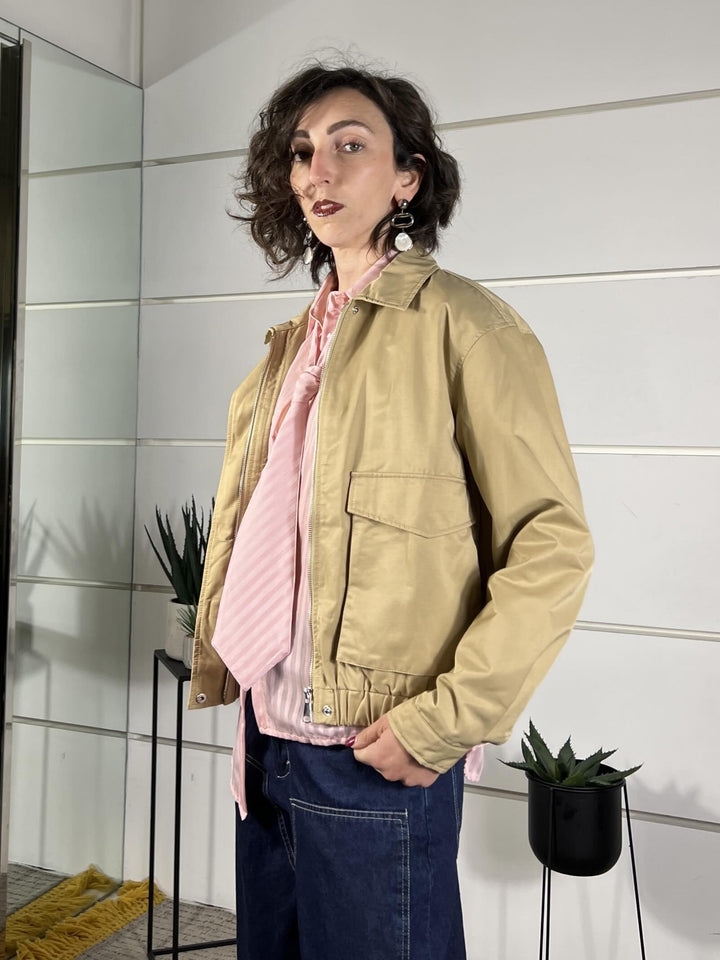 bomber tessuto trench con tasconi fango T830FANGO SUSY MIX