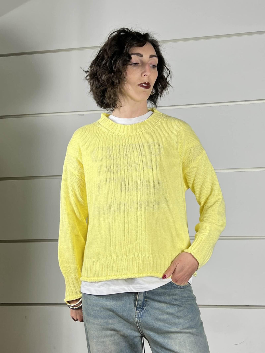 maglia paricollo misto cotone gialla WMA26SA515GIALLO TWO WAY