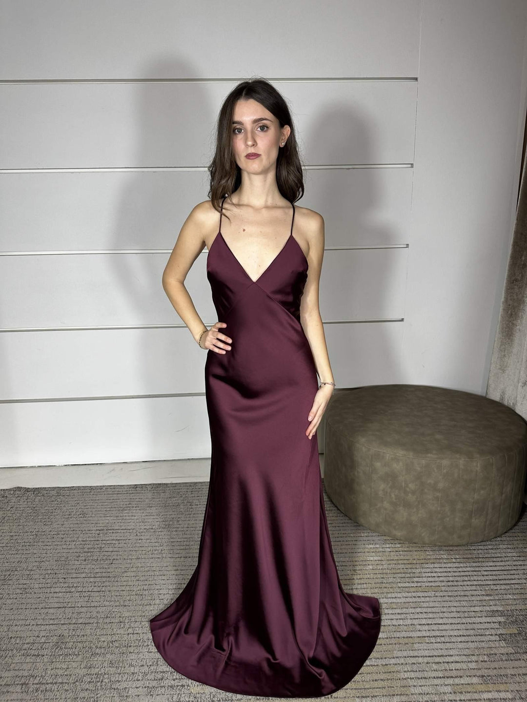 abito lungo a sirena bordeaux scuro 8A1565A563M536 PATRIZIA PEPE