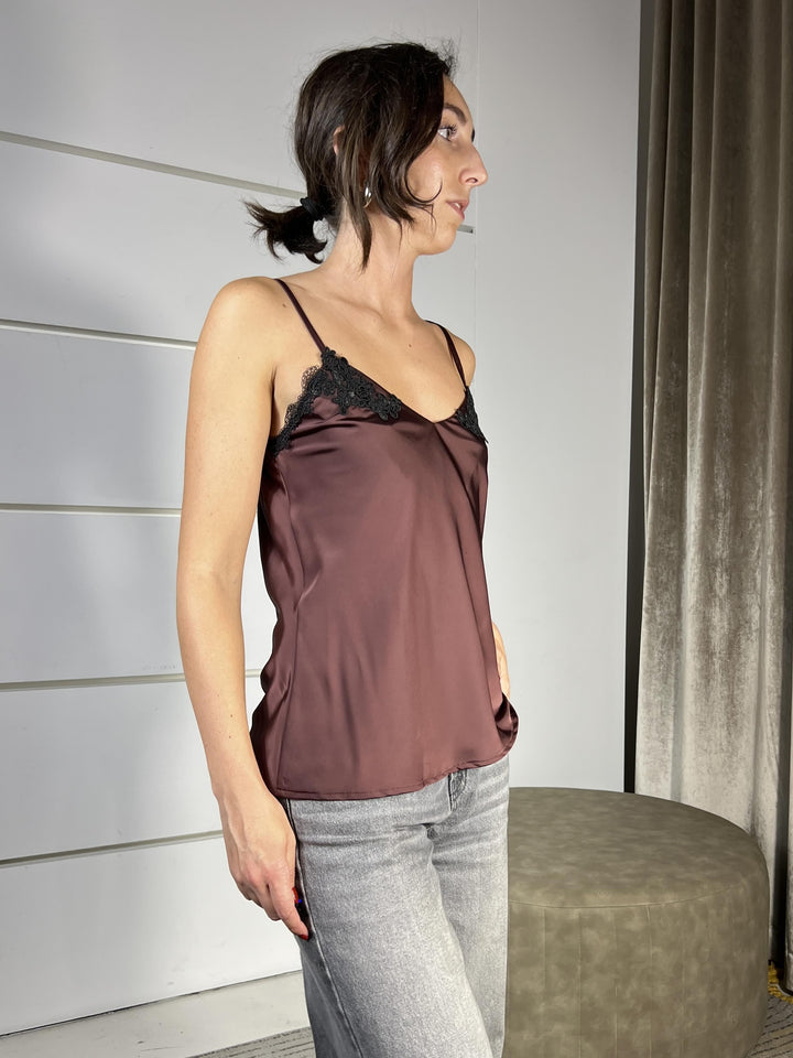 top moro satin con pizzo 22534MORO SUSY MIX
