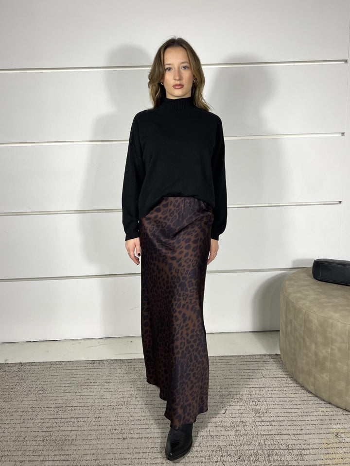 gonna lunga maculata in viscosa moro G63111RVMORO SUSY MIX