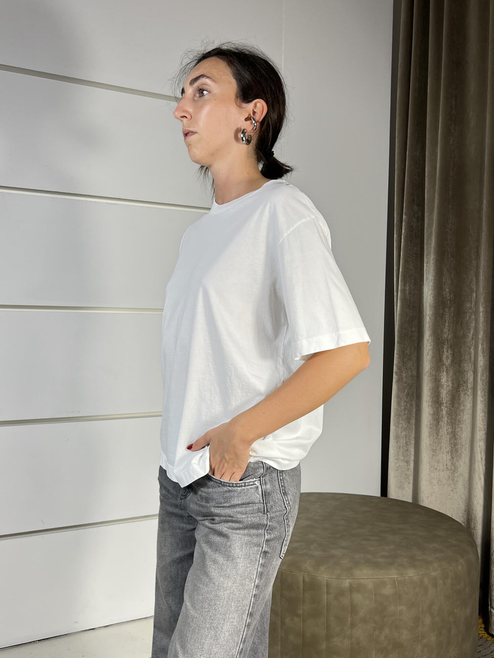 t-shirt in cotone over bianca MNU-N004NATURALE HAVE ONE