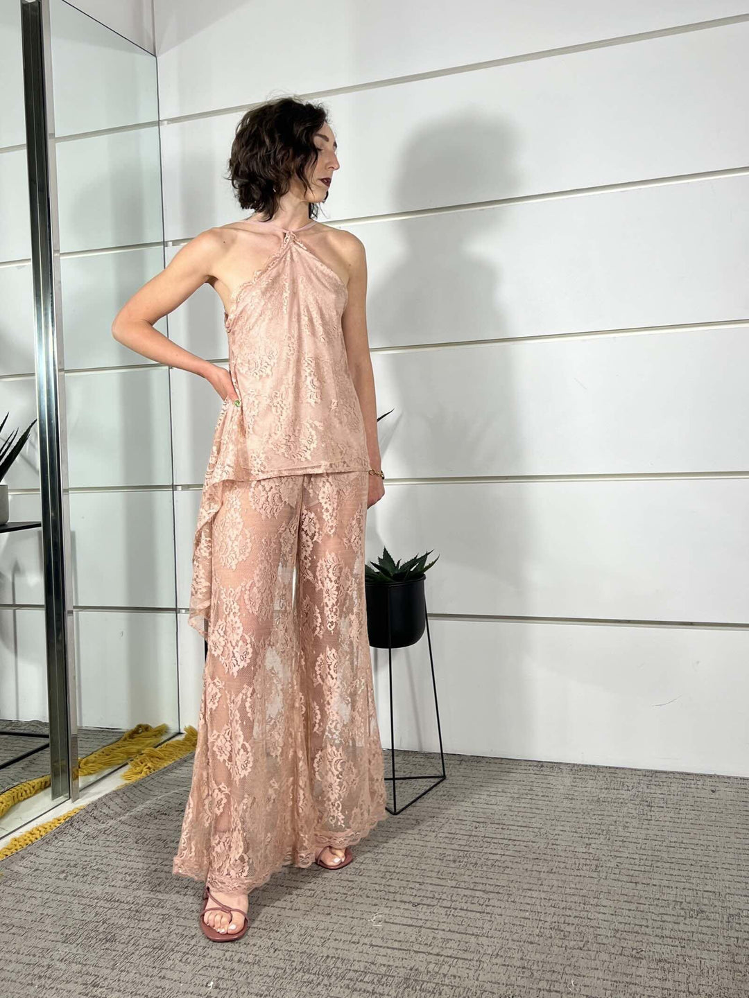 pantalone in pizzo cipria PVS-Q442CIPRIA HAVE ONE
