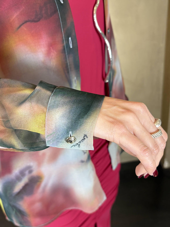 camicia fantasia in georgette semitrasparente bordeaux verde giallo bianco 2C1715A746YA47 PATRIZIA PEPE MAIN