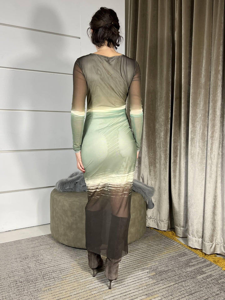 ABITO DEGRADE IN TULLE VERDE 8A1578J324FM43 PATRIZIA PEPE PREVIEW