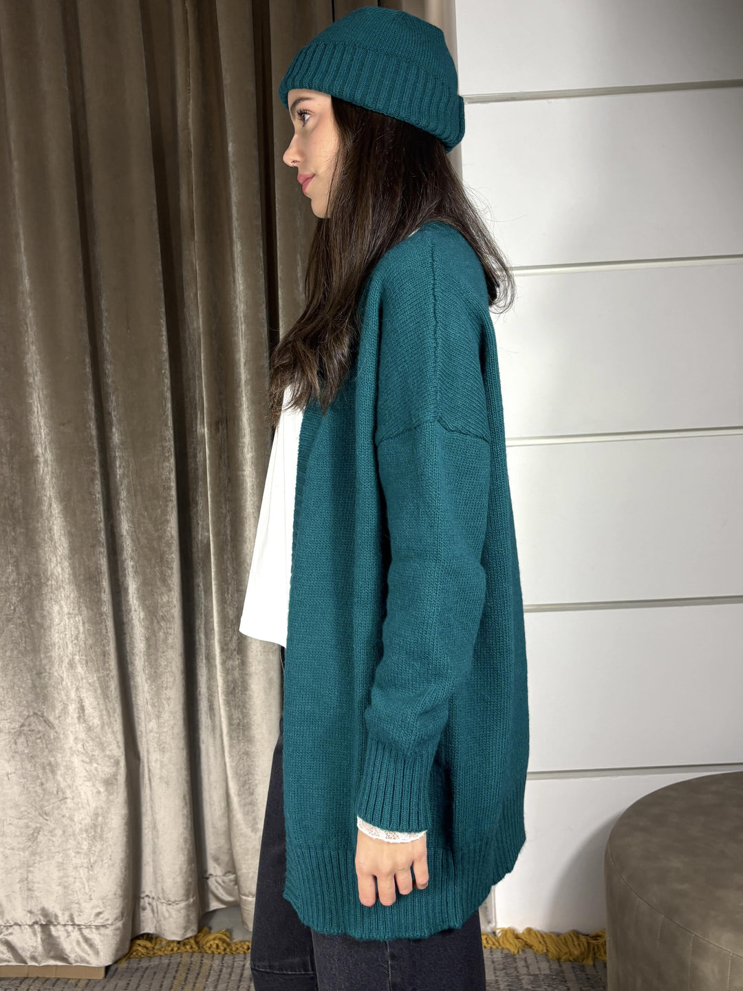 CARDIGAN LUNGO VERDE CEBA5226 CARLA G. MAGLIE