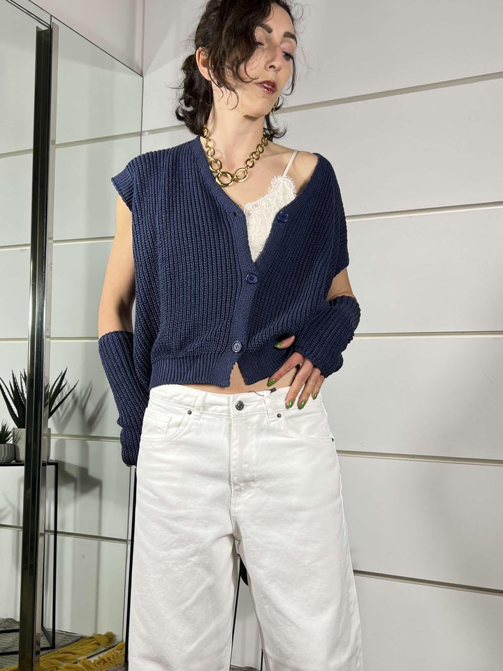jeans barrel fit bianco SEOULBIANCO TWO WAY