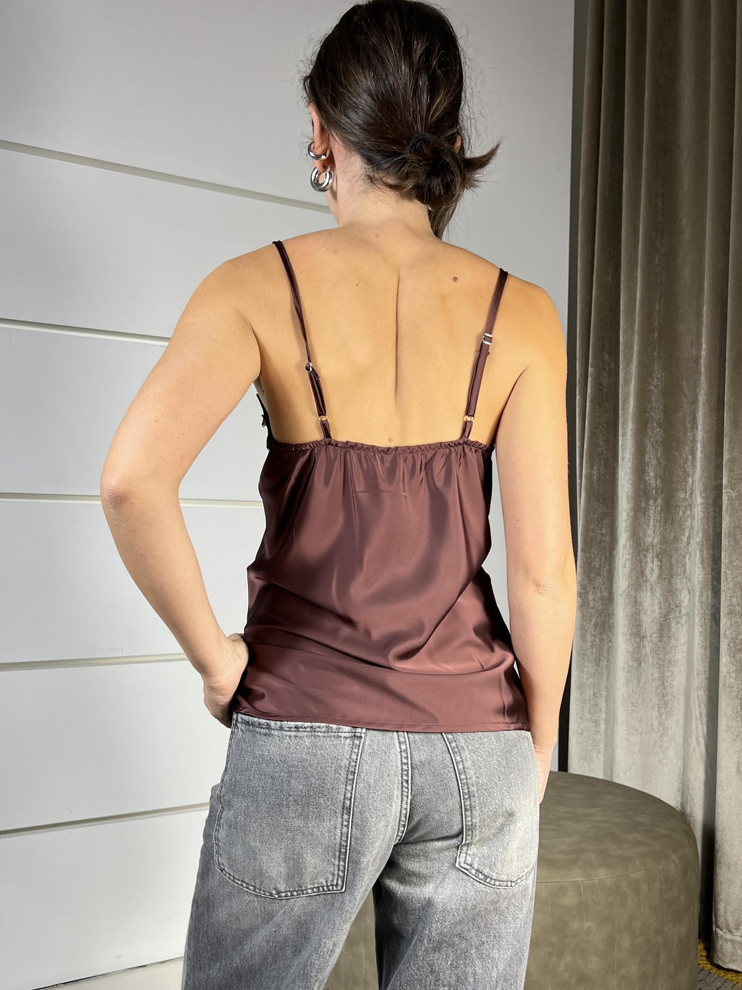 top moro satin con pizzo 22534MORO SUSY MIX