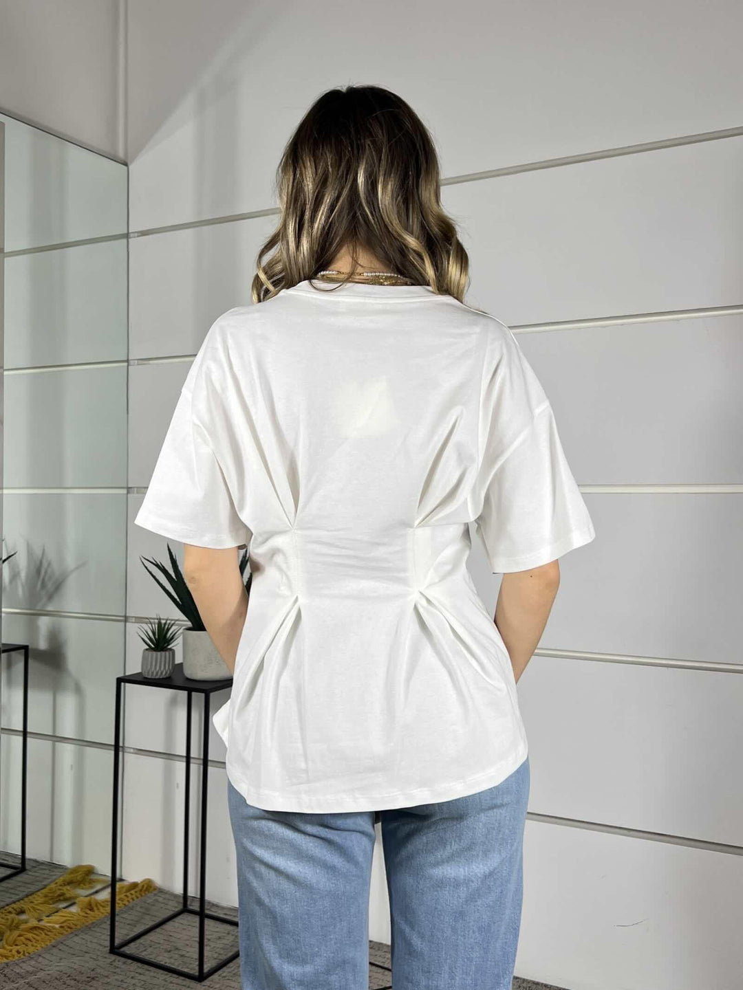 t-shirt bianca presa in vita UAB0020BIANCO VICOLO