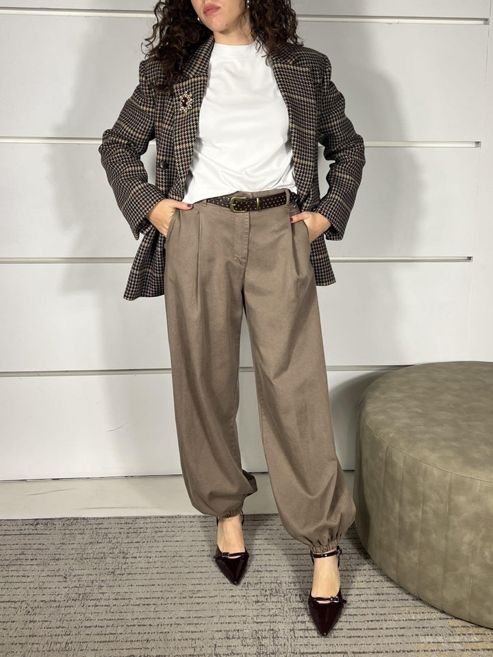 giacca con maxi spalla sfiancata check W25J992UNICA TENSIONE IN