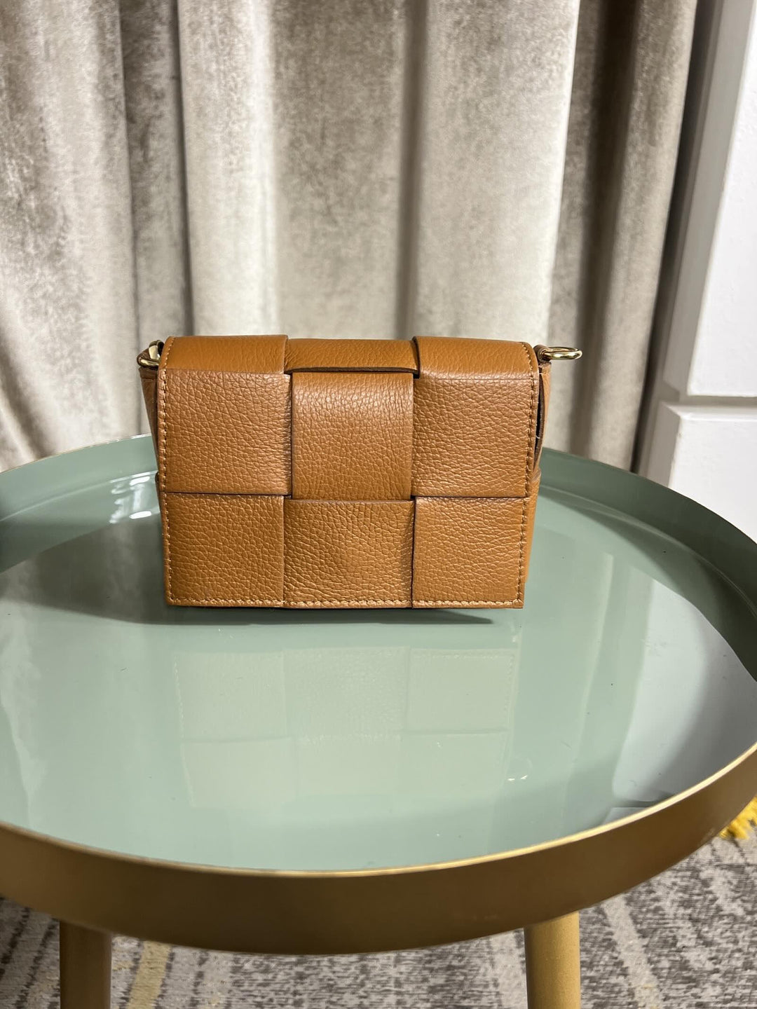 BORSA CUOIO A INTRECCIO IN PELLE CON TRACOLLA 249215CUOIO FEMME CAFE SELECTION