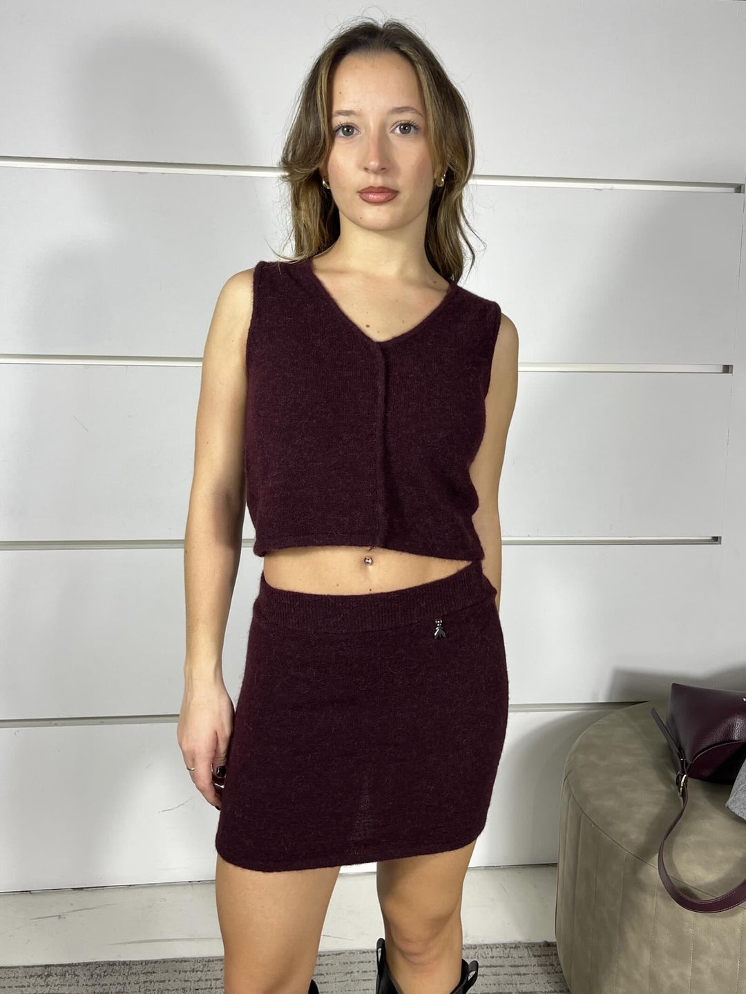 TOP PURPLE RED IN MAGLIA LANA E ALPACA 2K0324K293M536 PATRIZIA PEPE PREVIEW