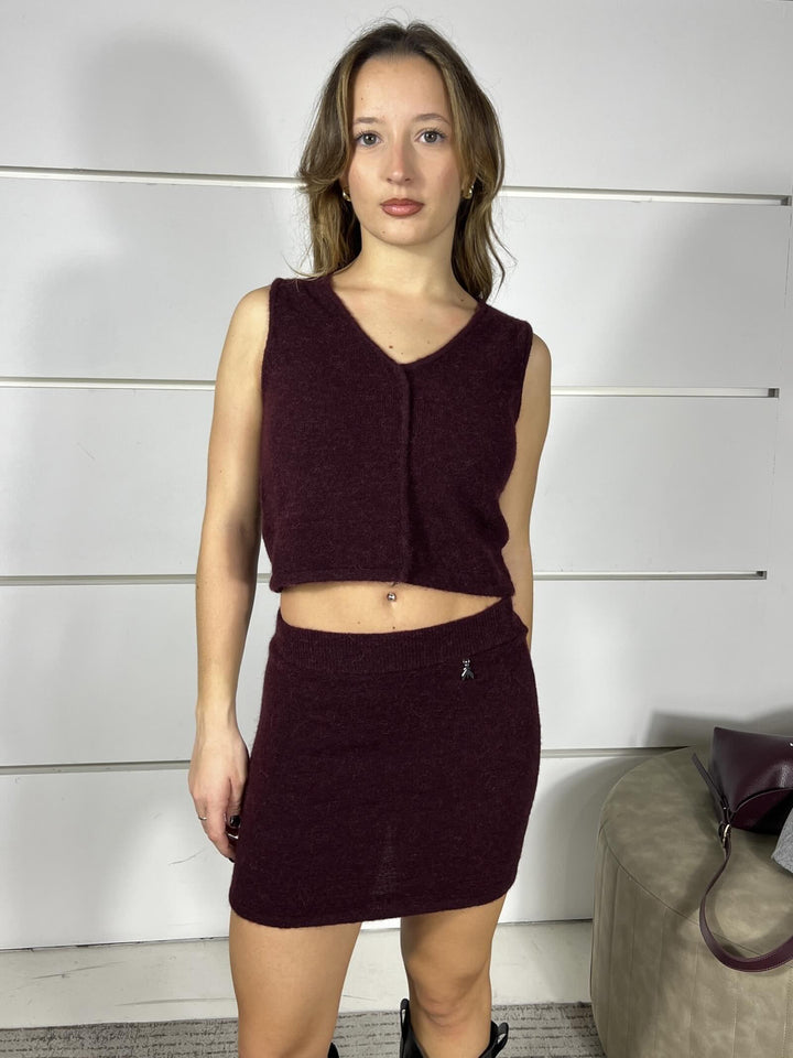 TOP PURPLE RED IN MAGLIA LANA E ALPACA 2K0324K293M536 PATRIZIA PEPE PREVIEW