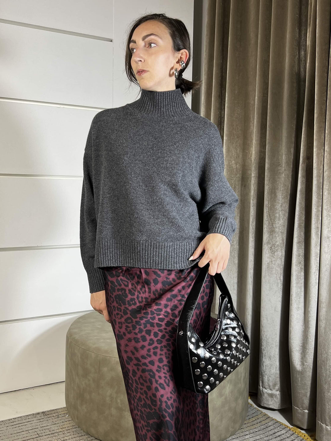 MAGLIONE CATRAME COLLOALTO OVER 100%LANA WL787AI25CATRAME TENSIONE IN