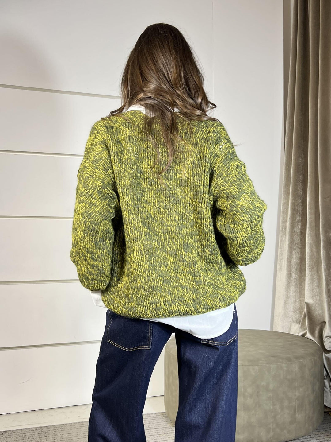 cardigan scollo a v verde 33059FVERDE MULTICOLOR VICOLO