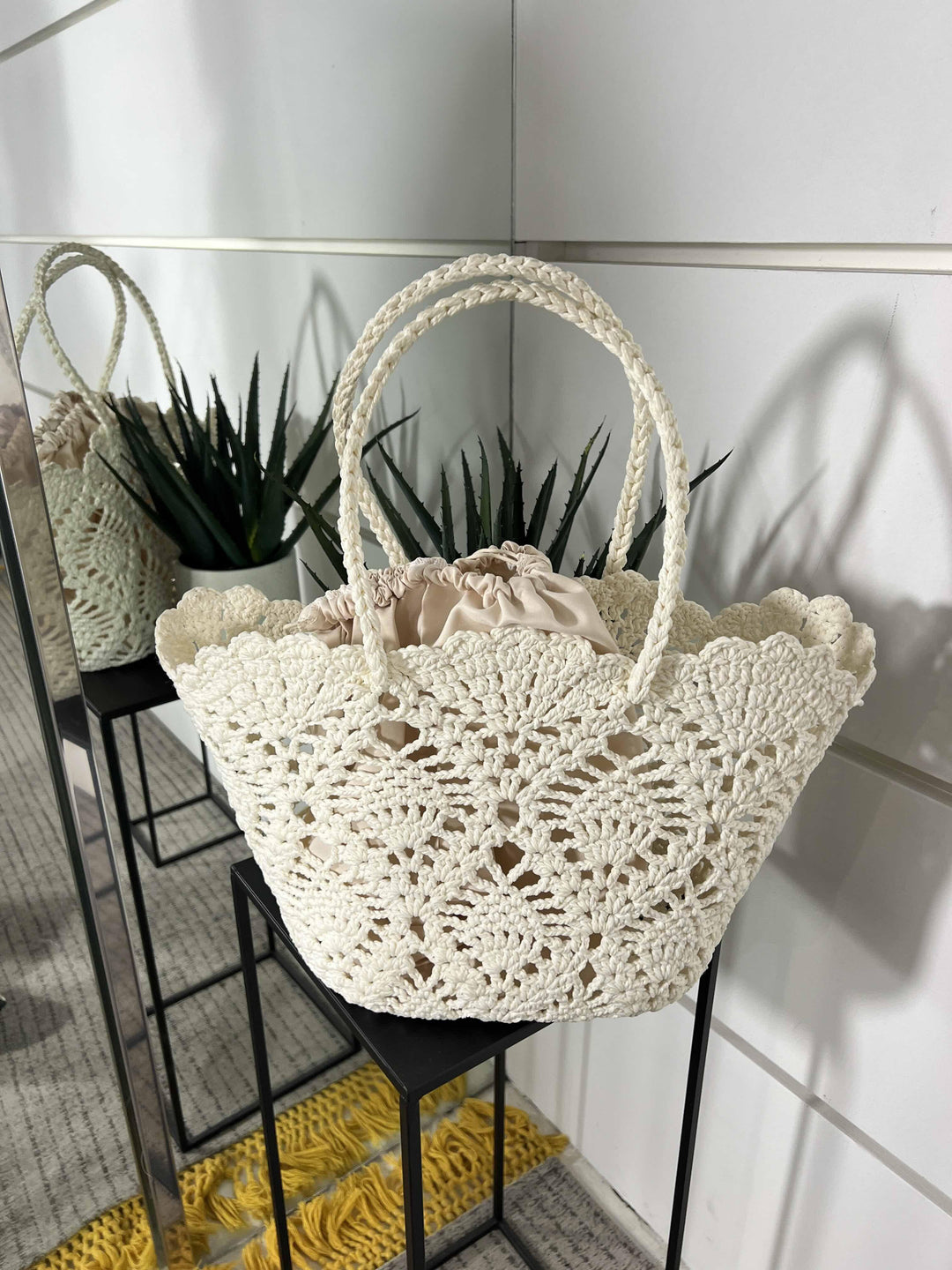 borsa intrecciata in corda off white C20015OFF WHITE FEMME CAFE SELECTION