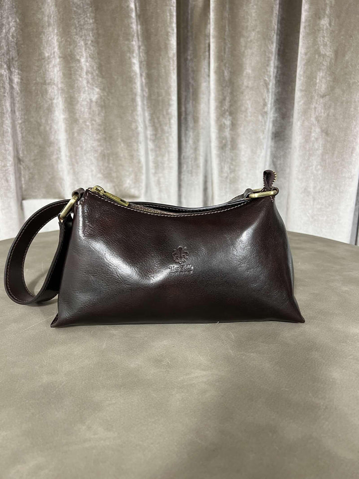 borsa in vera pelle moro a spalla con interno check 650432MORO FEMME CAFE SELECTION